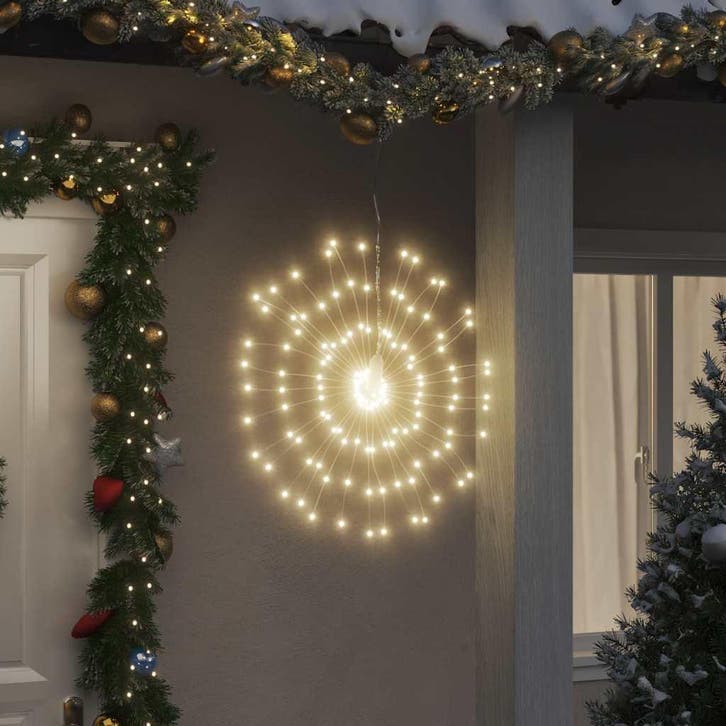 vidaXL Kerstverlichting vuurwerk 4 st 140 warmwitte LEDs 17, Divers, Noël, Envoi