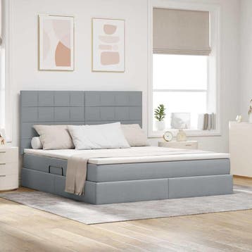 vidaXL Opslag bed met matras met opslag Lichtgrijs 180 x 200, Verzenden