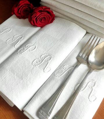 Servet (8) - 85 cm - 70 cm - Servetten - Bruidsuitzet, Antiek en Kunst