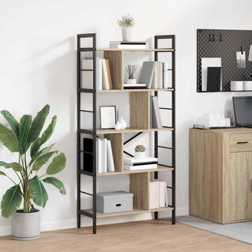 vidaXL Boekenplank Sonoma Eik 75 x 30 x 156 cm Bewerkt hout, Verzenden, Nieuw