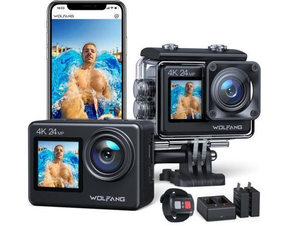 Veiling - WOLFANG GA200 Action Camera - 4K 24MP, TV, Hi-fi & Vidéo, Caméras action