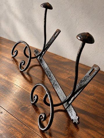 Antique Italian Wrought Iron Wall Coat & Hat Rack – Art