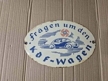 Emaille naambord Volkswagen - Emaille plaat - Metaal