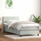 vidaXL Boxspring met matras en LED fluweel lichtgrijs 90x210, Verzenden, Nieuw