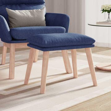 vidaXL Voetenbank 45x29,5x35 cm stof blauw, Verzenden, Nieuw