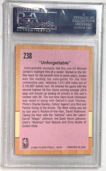 1991 Fleer All-Stars Michael Jordan 238 Première édition - 1, Nieuw
