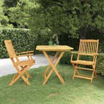 vidaXL 3-delige Tuinset inklapbaar massief acaciahout, Verzenden, Nieuw, Tuinset