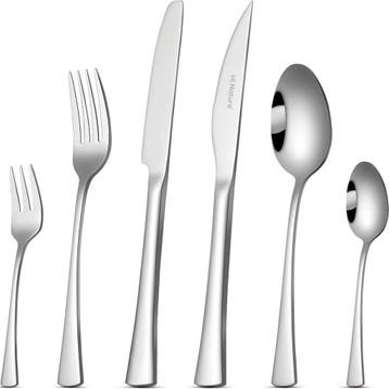 HI NATURE™ Besteksets - 6 Persoons Bestekset 100% RVS, Verzenden, Nieuw