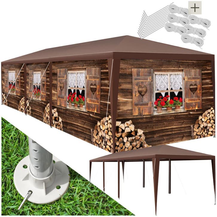 Paviljoen Almchalet met verwijderbare zijdelen - 9 m, Tuin en Terras, Partytenten, Verzenden
