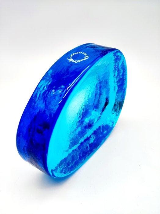 v.nason&c - Asbak - Eklettika - Muranoglas - Aquamarijn, Antiek en Kunst, Antiek | Glaswerk en Kristal