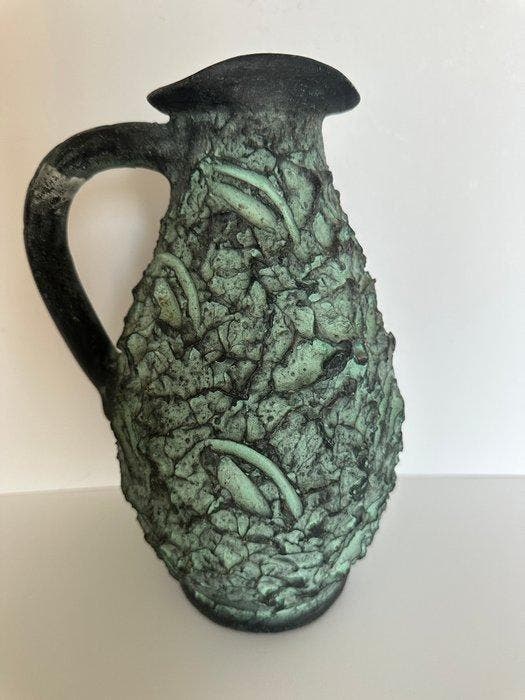French Mid-Century Brutalist Studio Pottery Pitcher - Vase –, Antiquités & Art, Curiosités & Brocante
