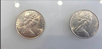 Australië. Elizabeth II. 50 Cents 1966 (Lot of 2 coins)