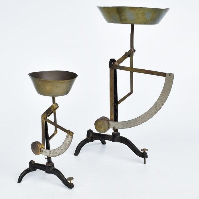 Ph. J. Maul - Weegschaal - IJzer, Messing - 2 stuks, Antiek en Kunst, Curiosa en Brocante
