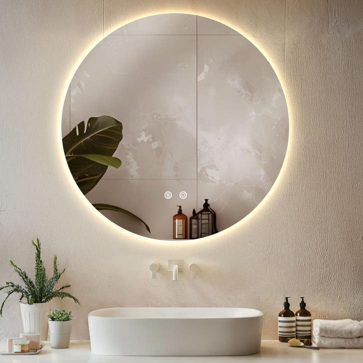 LED-badkamerspiegel Aurora, dimbaar, met 3 lichtkleuren, Huis en Inrichting, Woonaccessoires | Spiegels, Verzenden
