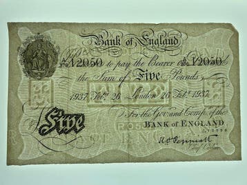 Groot-Brittannië. - 5 Pounds 1937 - Operation Bernhard, Postzegels en Munten