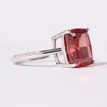 Ring - 14 karaat Witgoud - 7.40ct. tw. Rood Diamant (Fancy, Nieuw