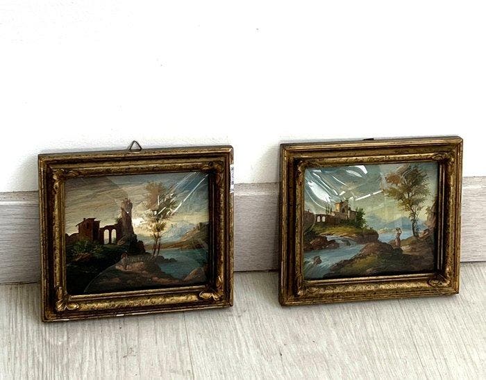 Italiaanse school (XIX) - Paesaggi, Antiquités & Art, Art | Peinture | Classique