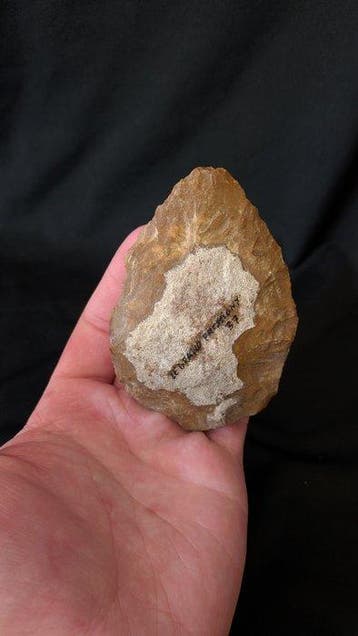 Paleolithisch Vuursteen Prachtig! Moustérien-biface, 45.000