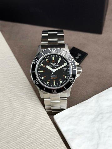 Glycine - Combat Sub Automatic Date Black/Orange - GL0185 -, Nieuw