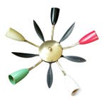 Plafondlamp - Messing, Bakeliet, Metaal - Plafondlamp, Antiek en Kunst