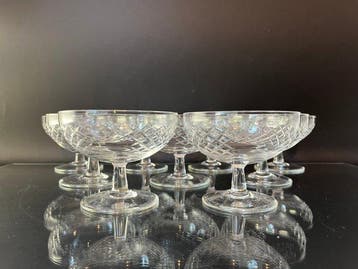 Arnis - Champagneglas (9) - Kristal - Sirena Incisa
