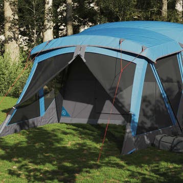 vidaXL Tent met luifel 4-persoons waterdicht blauw, Caravans en Kamperen, Verzenden, Nieuw