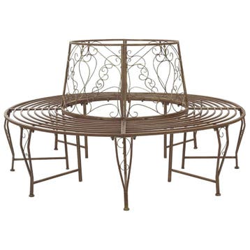 vidaXL Boom Bank 8-Aantal zitplaatsen Ø 160 x 89 cm Staal, Verzenden