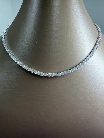 Halsketting - 14 karaat Witgoud - 23.00ct. tw. Diamant, Nieuw