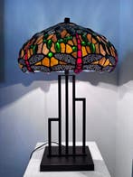 Stile Tiffany - Tafellamp - Glas-in-lood, Antiek en Kunst