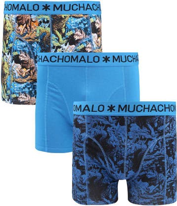 Muchachomalo Boxershorts 3-Pack Wolfy maat S Heren, Kleding | Heren, Ondergoed, Verzenden, Blauw, Muchachomalo, Boxer