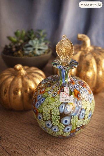Parfumfles - Muranoglas - Murrine met 24k bladgoud, Antiquités & Art