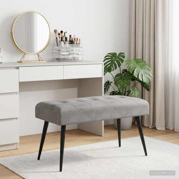 vidaXL Bank met knopen tufting Lichtgrijs 80 x 40 x 46 cm, Verzenden