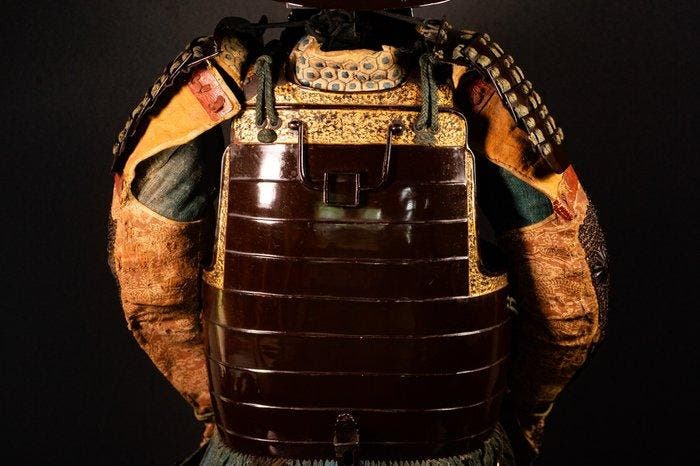Yoroi volledig samurai-harnas Gusoku - Zijde, Koper, ijzer -, Antiek en Kunst, Antiek | Overige Antiek