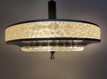 Herda - Lamp - Glas, Aluminium - Mid century Space age