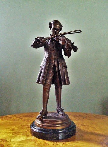 Jean-Louis Grégoire (1840-1890) - Statue, Violist / jong