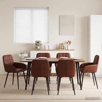 vidaXL Eetstoelen 6 pcs Kunstleer Glanzend Bruin 56,5 x 50 x, Verzenden, Nieuw