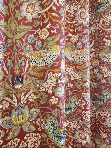 600x280cm! Stof William Morris Strawberry Thief -