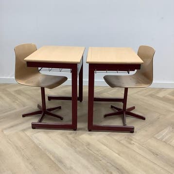 complete schoolset Galvanitas 10 stuks tafels + stoelen, Huis en Inrichting, Gebruikt, Vijf, Zes of meer stoelen