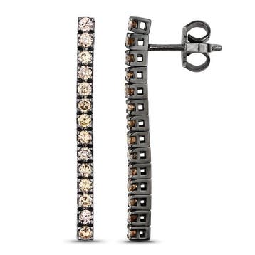 Oorbellen 18k goud, zwart rhodium - 0.84ct. tw. Diamant, Bijoux, Sacs & Beauté