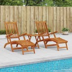 vidaXL Ligstoel die kan leunen en vouwen 2 pcs 55 x 146 x 91, Verzenden, Nieuw