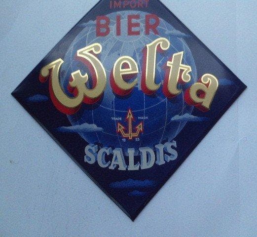 Import Bier Welta Scadis - Welta Scadis - Reclamebord -, Antiek en Kunst, Antiek | Wandborden en Tegels
