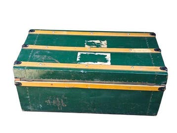 Coffre de rangement - Bois, Métal - Une malle vintage, Antiek en Kunst