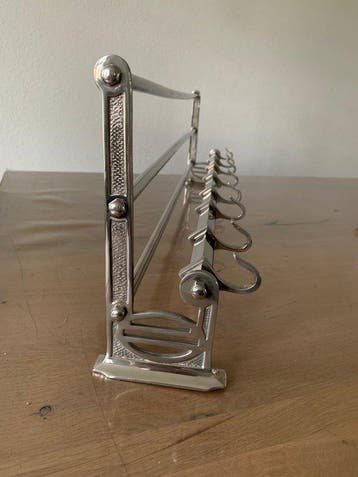 Porte-manteau - portemanteau - aluminium moulé chromé -, Antiquités & Art