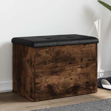 vidaXL Opbergbankje 62x42x45 cm bewerkt hout gerookt, Verzenden, Nieuw