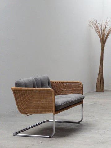 Tecta - William Dunkel - Sofa - D44 - Rattan, Staalbuis