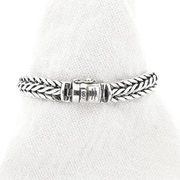 Zilveren Buddha to Buddha fantasieschakel armband; Barbar..., Ophalen of Verzenden, Gebruikt, Zilver, Zilver