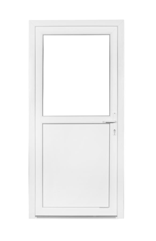 Deur wit 1/2 glas Basic b85xh185 en b90x h190cm L, Bricolage & Construction, Fenêtres & Moustiquaires, Enlèvement ou Envoi