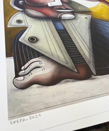 SKEPA - Le penseur aux oiseaux (print 17/30), Antiquités & Art