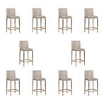 Set van 10 Leren barkrukken Break laag - Vintage Lightgrey, Nieuw, Leer, Ophalen of Verzenden, 90 cm of meer