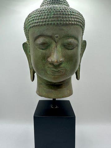 Bronze Buddha Kopf - Hoofd - Thailand, Antiquités & Art